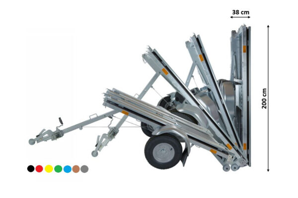 EBECO WT - Farebný sklápací multifunkčný príves WallTrailer. Sklápacie vozíky